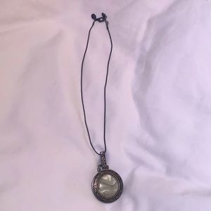 Gold chained green and gold medallion necklace - Express